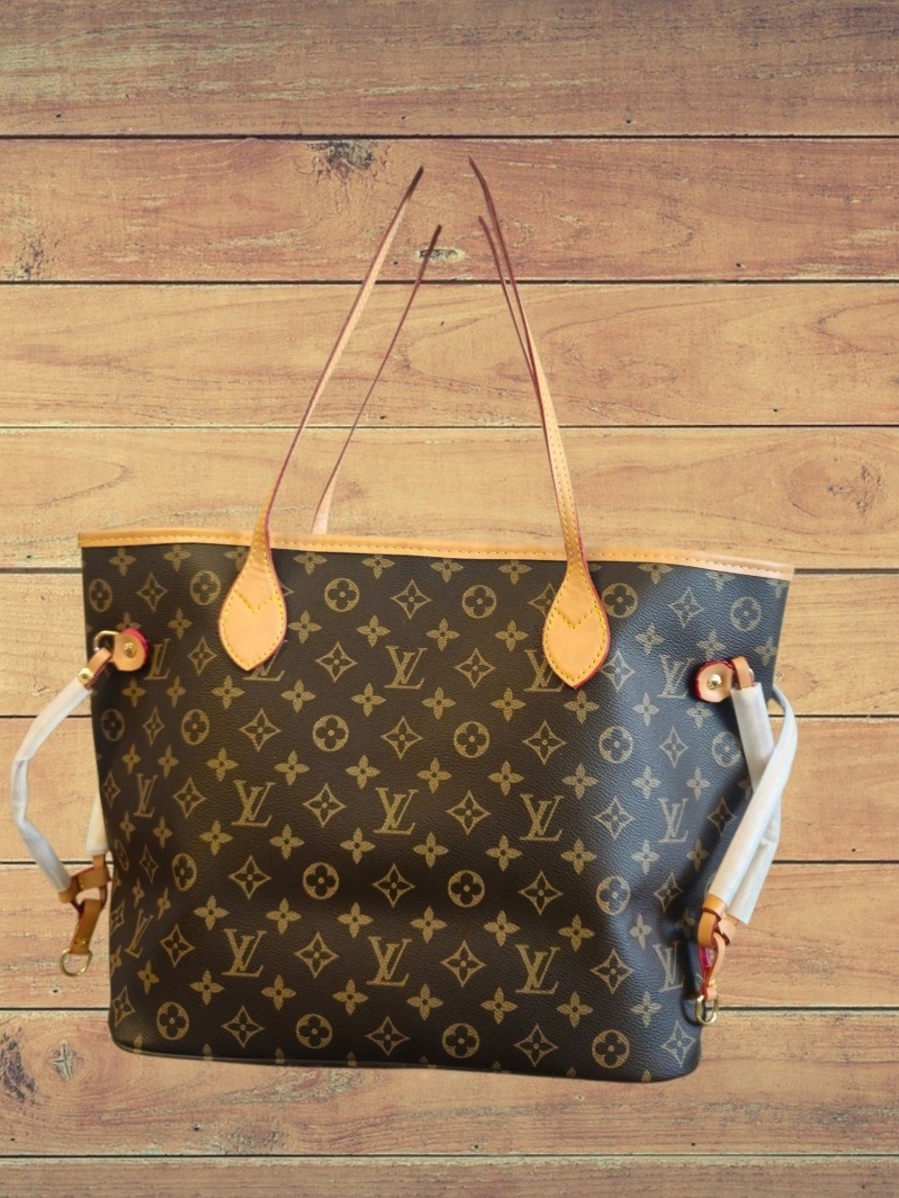 Monogram Canvas Tote Bag in Brown and Tan
